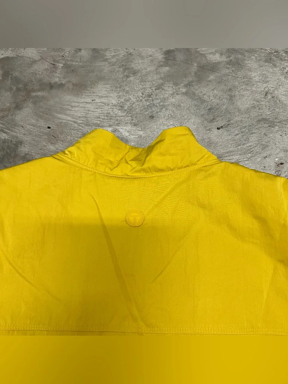 Talbots Women's Zip Off Sleeve Woven Jacket Size Small Yellow Drawstring Waist